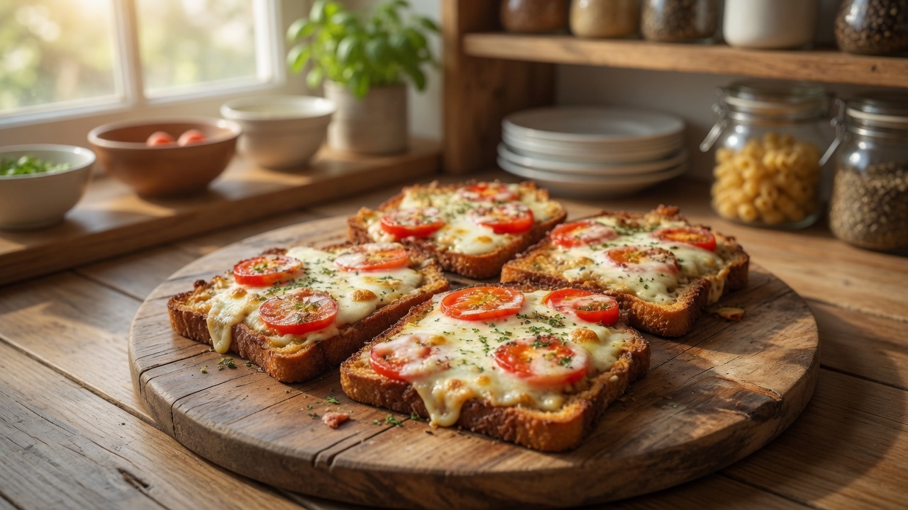 AIR FRYER GARLIC BREAD PIZZA TOAST