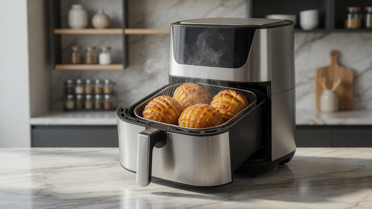 Air Fryer Blooming Baked Potatoes
