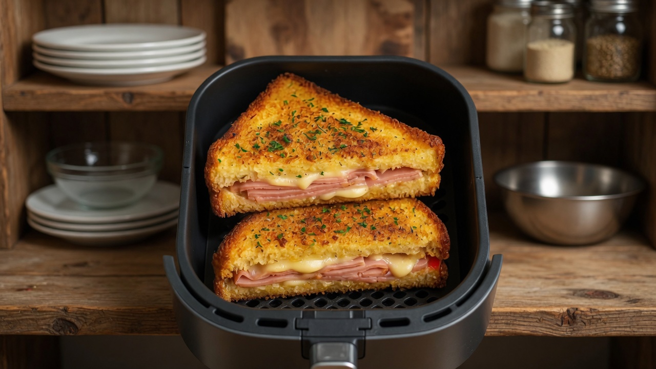 Air Fryer Grilled Ham and Cheese