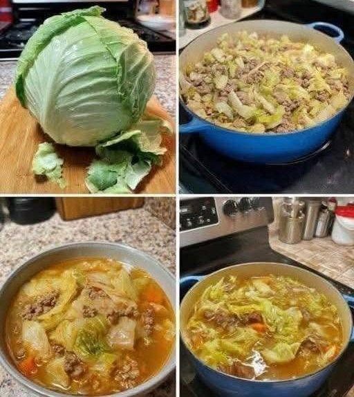 Cabbage and Ground Beef Soup.