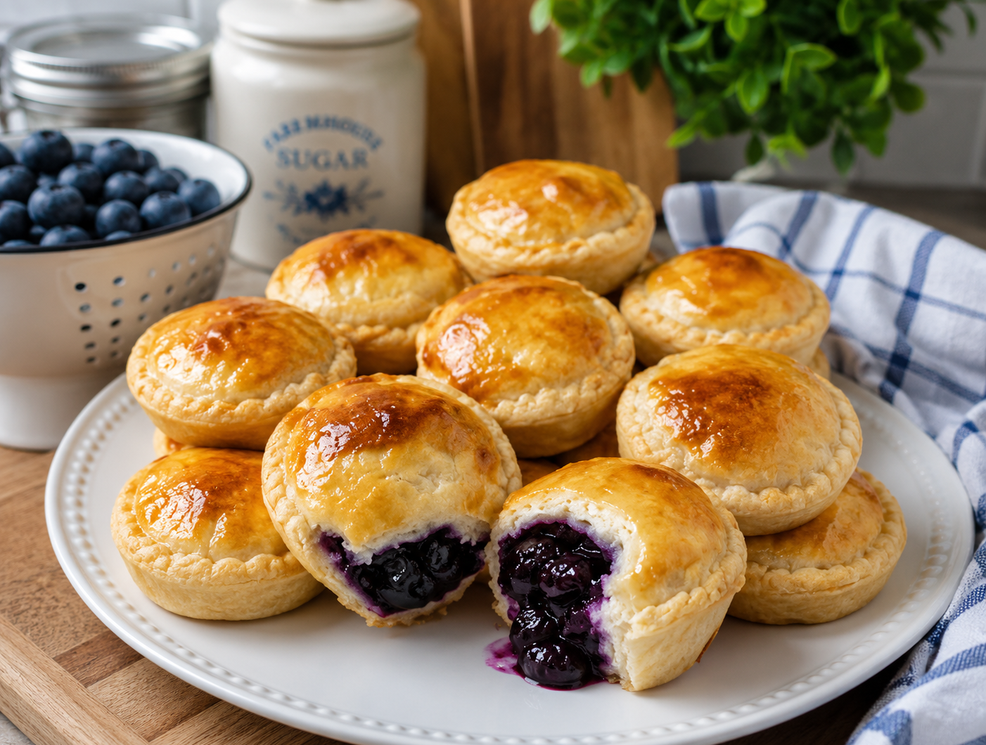 Blueberry Pie Bombs with Vanilla Glaze