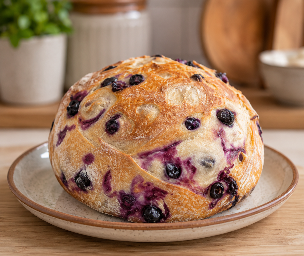 Blueberry Lemon Cream Cheese Sourdough Bread