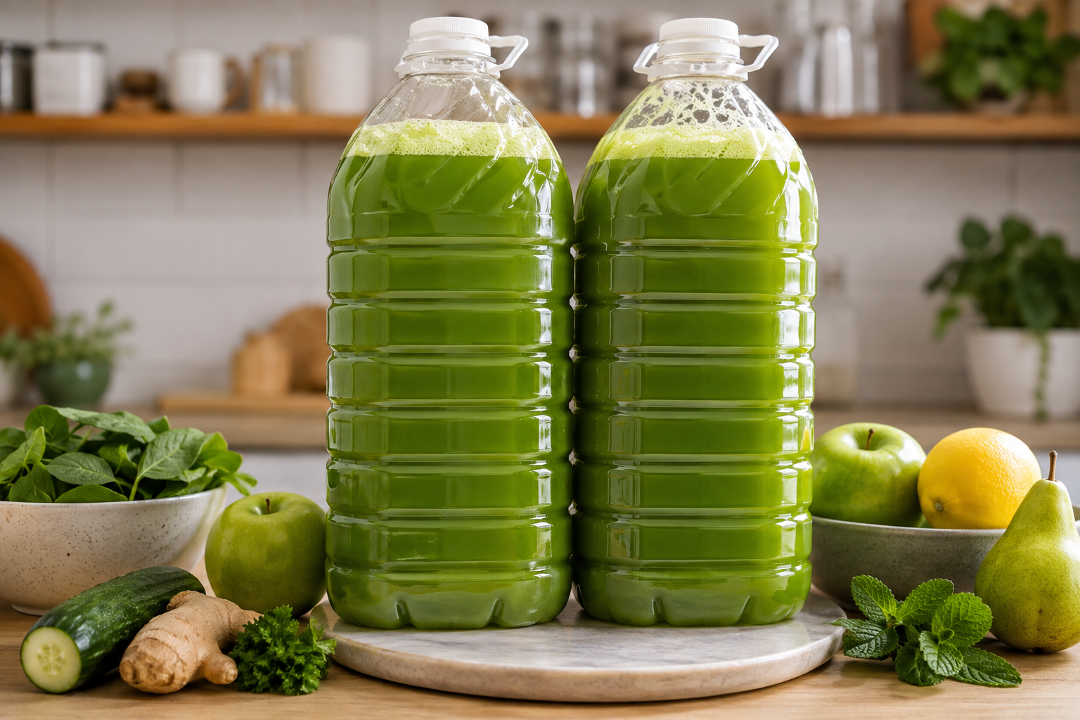 Homemade  Fresh Green Juice Healthy Recipe