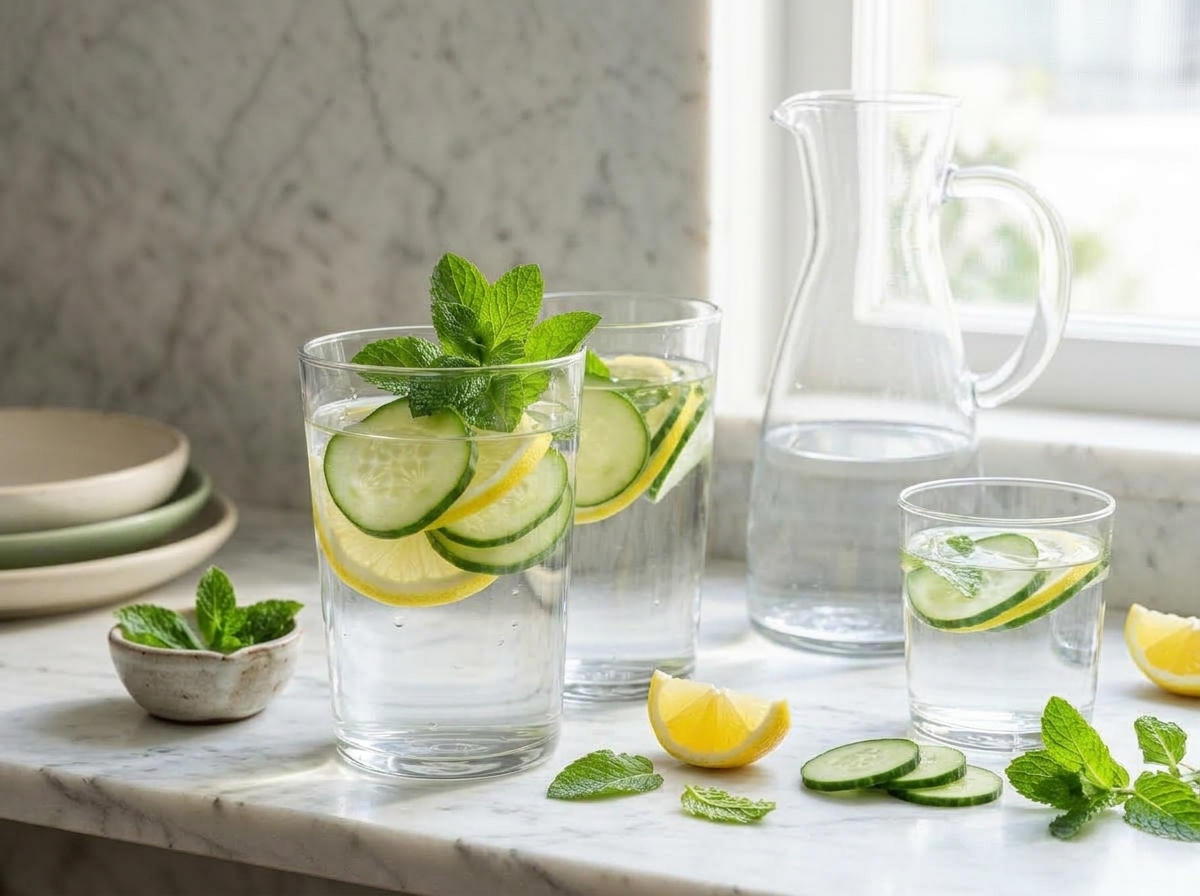 Healthy Cucumber Lemon Mint Drink