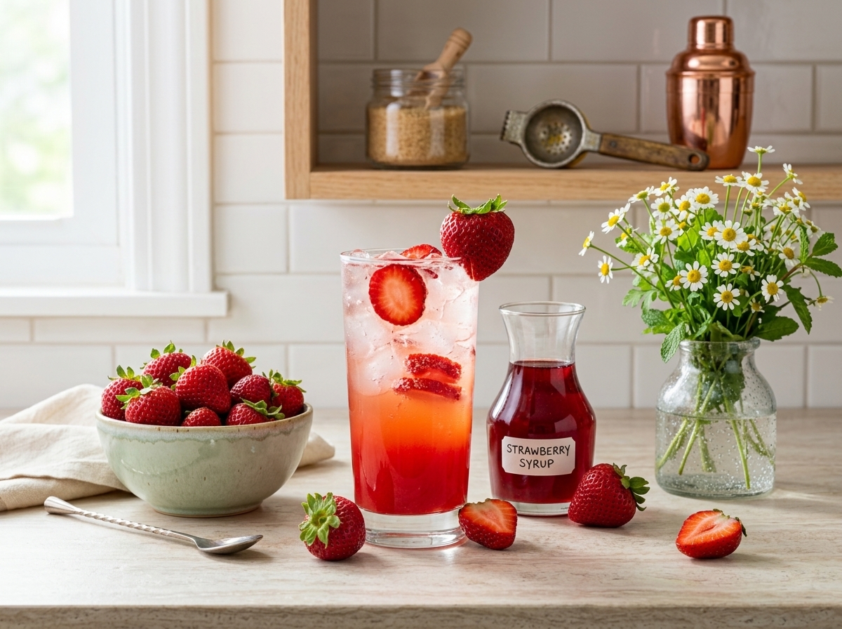 Healthy Homemade Strawberry Soda 