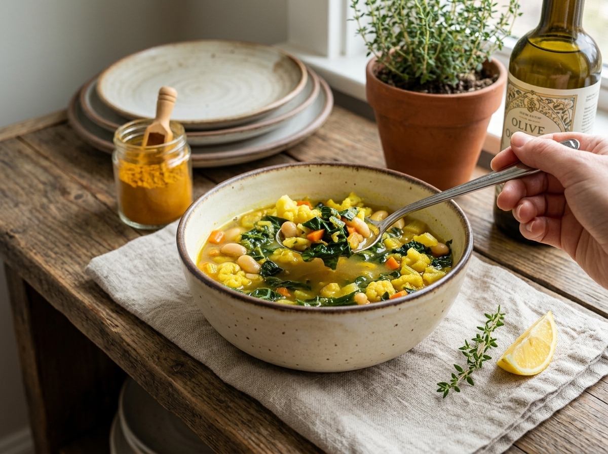 Healthy Vegetable Soup With Turmeric